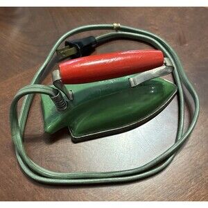 1950's Electric Green Sunny Suzy Child's Iron Red Wood Handle Wolverine Supply